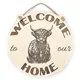 Welcome To Our Home Highland Cow Wall Mounted Plaque Decorative Guest Sign