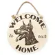Welcome To Our Home Doberman Hanging Wall Door Porch Plaque / Sign