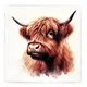 Highland Cow Square Ceramic Coaster Gift Ideas for Wildlife Lovers
