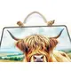 Highland Cow Welcome Sign Modern Design With Colourful Picture