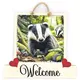 Badger Wildlife Welcome Sign Modern Design With Colourful Picture