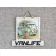 Vanlife Sign Modern Design With Colourful Picture Classic Campervan