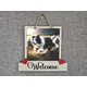 Border Collie Welcome Sign Modern Design With Colourful Picture
