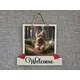 Yorkshire Terrier Welcome Sign Modern Design With Colourful Picture